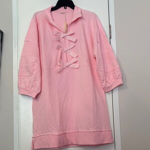 JODIFL Pink Bow-Accent Dress